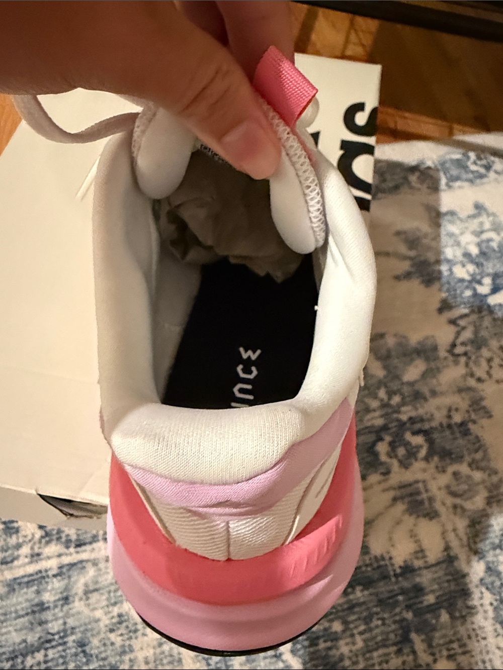 adidas White Pink & Light Blue Women's Running Sneakers - Picture 4 of 8